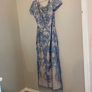 AZAZIE size 10 blue lace dress